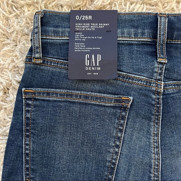 Gap High Rise True Skinny Jeans Size 0 / 25 - Picture 3 of 5